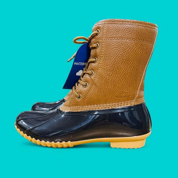 jambu Shoes - Preppy Indie Rainy Waterproof Brown Duck Boots 6